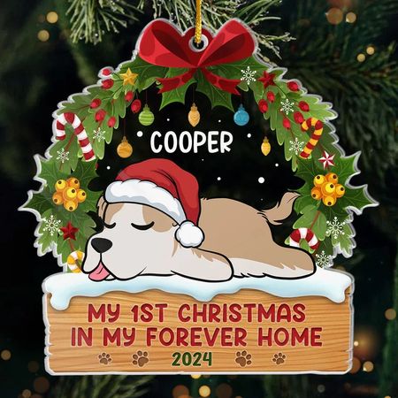 Personalized Cat & Dog Christmas Ornament – Celebrate Your Pet's First Christmas in Their Forever Home